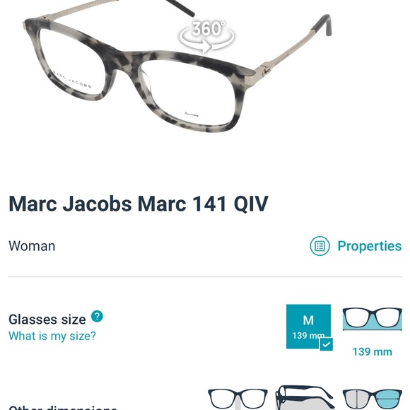 NWOT Marc Jacobs 141 QIV Grey Havana Eyeglasses. - Picture 4 of 5
